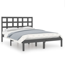 vidaXL szürke tömör fa ágykeret 200 x 200 cm (3105492) ágy és ágykellék