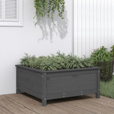 vidaXL szürke tömör fenyő kerti növénytartó 82,5x82,5x39 cm kerti tárolás
