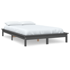 vidaXL szürke tömör fenyőfa ágykeret 140 x 200 cm (820543) ágy és ágykellék