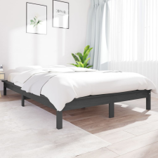 vidaXL szürke tömör fenyőfa ágykeret 140x190 cm ágy és ágykellék