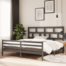 vidaXL szürke tömör fenyőfa ágykeret 200 x 200 cm ágy és ágykellék