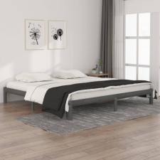 vidaXL szürke tömör fenyőfa ágykeret 200 x 200 cm ágy és ágykellék