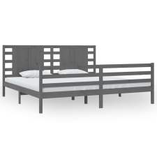 vidaXL szürke tömör fenyőfa ágykeret 200 x 200 cm (3104305) ágy és ágykellék