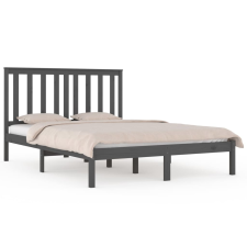 vidaXL szürke tömör fenyőfa ágykeret 200x200 cm (3103865) ágy és ágykellék
