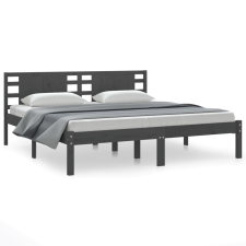 vidaXL szürke tömör fenyőfa ágykeret 200x200 cm (3104240) ágy és ágykellék