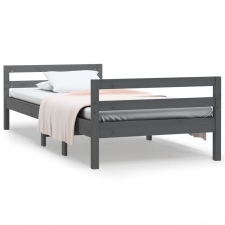 vidaXL szürke tömör fenyőfa ágykeret 75 x 190 cm (821641) ágy és ágykellék