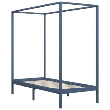 vidaXL szürke tömör fenyőfa baldachinos ágykeret 90 x 200 cm  (283274) ágy és ágykellék