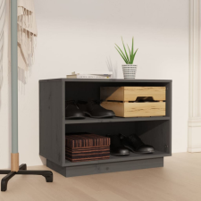 vidaXL Szürke tömör fenyőfa cipősszekrény 60 x 34 x 45 cm bútor