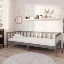 vidaXL szürke tömör fenyőfa dívány matraccal 90 x 200 cm bútor