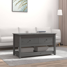 vidaXL szürke tömör fenyőfa dohányzóasztal 102 x 49 x 55 cm bútor