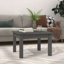 vidaXL szürke tömör fenyőfa dohányzóasztal 45 x 45 x 30 cm bútor