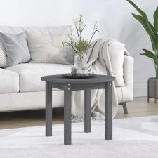 vidaXL szürke tömör fenyőfa dohányzóasztal Ø 55 x 45 cm bútor