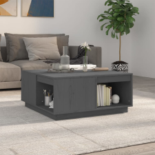 vidaXL szürke tömör fenyőfa dohányzóasztal 80 x 81 x 36,5 cm bútor