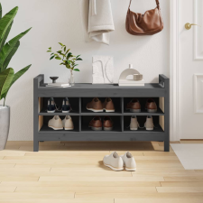 vidaXL szürke tömör fenyőfa előszoba pad 110 x 40 x 60 cm bútor