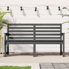 vidaXL Szürke tömör fenyőfa kerti pad 159,5x48x91,5 cm kerti bútor