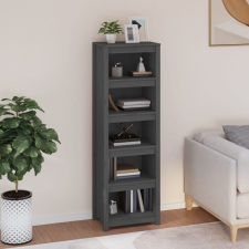 vidaXL szürke tömör fenyőfa könyvszekrény 50x35x154 cm bútor