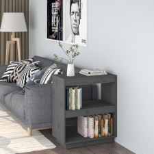 vidaXL Szürke tömör fenyőfa könyvszekrény 60 x 35 x 71 cm bútor