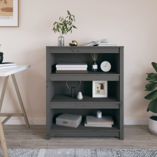 vidaXL szürke tömör fenyőfa könyvszekrény 80x35x97 cm bútor