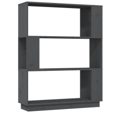 vidaXL szürke tömör fenyőfa könyvszekrény/térelválasztó 80x25x101 cm (814056) bútor
