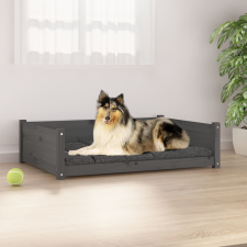 vidaXL szürke tömör fenyőfa kutyaágy 95,5x65,5x28 cm szállítóbox, fekhely kutyáknak