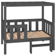 vidaXL szürke tömör fenyőfa kutyaágy 95,5x73,5x90 cm (822384) szállítóbox, fekhely kutyáknak