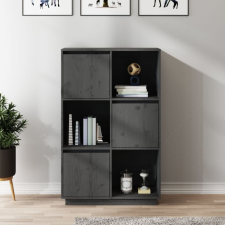 vidaXL szürke tömör fenyőfa magasszekrény 74 x 35 x 117 cm bútor