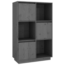 vidaXL szürke tömör fenyőfa magasszekrény 74 x 35 x 117 cm (814366) bútor