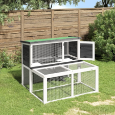 vidaXL Szürke tömör fenyőfa nyúlketrec 102 x 90 x 84,5 cm ketrec, szállítóbox rágcsálóknak