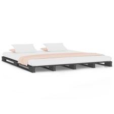 vidaXL szürke tömör fenyőfa raklapágy 200 x 200 cm (821414) ágy és ágykellék