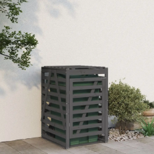 vidaXL szürke tömör fenyőfa szemeteskuka tároló 84x90x128,5 cm kerti tárolás