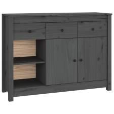 vidaXL szürke tömör fenyőfa tálalószekrény 100 x 35 x 74 cm (814556) bútor