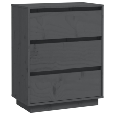 vidaXL szürke tömör fenyőfa tálalószekrény 60 x 34 x 75 cm (813362) bútor