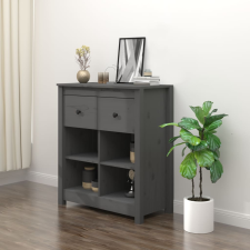 vidaXL szürke tömör fenyőfa tálalószekrény 70 x 35 x 80 cm bútor