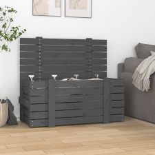 vidaXL szürke tömör fenyőfa tárolóláda 91 x 40,5 x 42 cm bútor