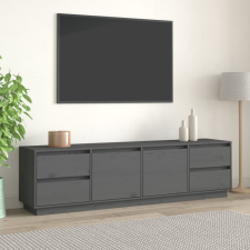 vidaXL szürke tömör fenyőfa TV-szekrény 176 x 37 x 47,5 cm bútor