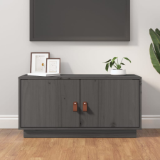 vidaXL szürke tömör fenyőfa TV-szekrény 80 x 34 x 40 cm bútor