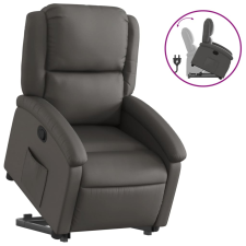 vidaXL szürke valódi bőr felállást segítő dönthető fotel (3204265) bútor