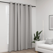 vidaXL szürke vászonhatású sötétítőfüggöny fűzőkarikával 290 x 245 cm lakástextília
