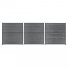 vidaXL Szürke WPC kerítéspanel 526 x 186 cm kerti bútor