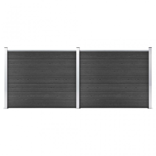 vidaXL Szürke WPC kerítéspanelszett 353 x 146 cm kerti bútor