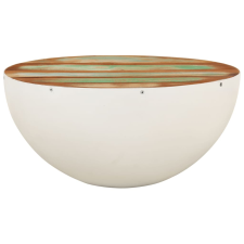 vidaXL tál alakú fehér újrahasznosított fa dohányzóasztal Ø50x24 cm bútor