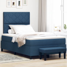vidaXL Tálcaágy matraccal és paddal Kék 120x200 cm Szövet ágy és ágykellék