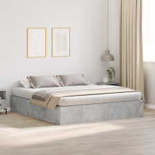 vidaXL Tároló Ágykeret Betongray 200x200 cm ágy és ágykellék