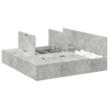 vidaXL Tároló Ágykeret Betongray 200x200 cm (3335360) ágy és ágykellék