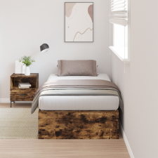 vidaXL Tároló Ágykeret Füstölt Tölgy 90x190 cm ágy és ágykellék