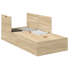 vidaXL Tároló Ágykeret Sonoma Tölgy 100x200 cm (3335351) ágy és ágykellék