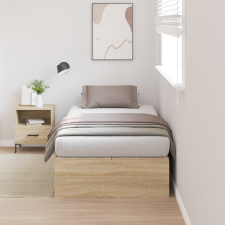 vidaXL Tároló Ágykeret Sonoma Tölgy 90x190 cm ágy és ágykellék