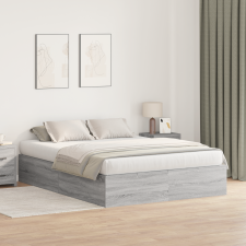 vidaXL Tároló Ágykeret Szürke Sonoma 140x190 cm ágy és ágykellék