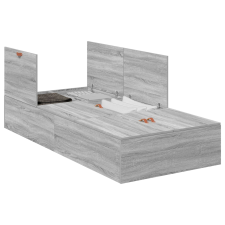 vidaXL Tároló Ágykeret Szürke Sonoma 75x190 cm (3335418) ágy és ágykellék