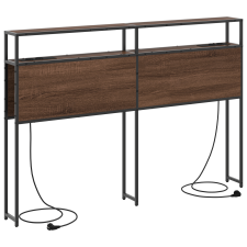 vidaXL Tároló fejtámla fejtámlával tárolóval Barna tölgy 135 cm Faanyag (859749) ágy és ágykellék
